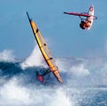 Ho'okipa Beach in Maui is know for world class surfing and windsurfing.