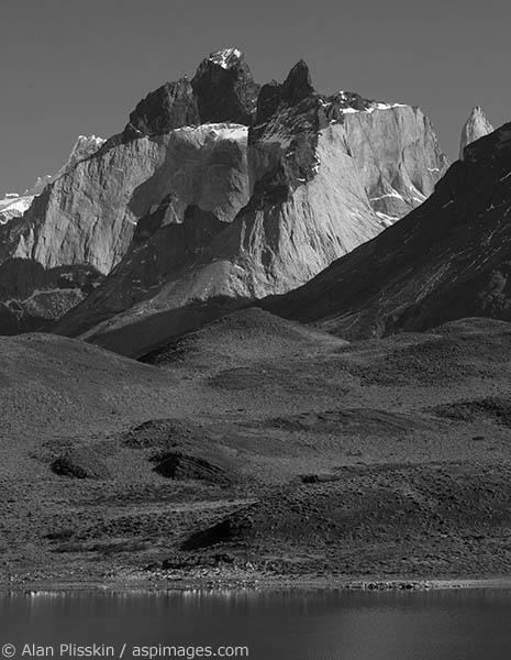 This mountain group in Torres del Paine had a unique round mountain that rose out of its center.