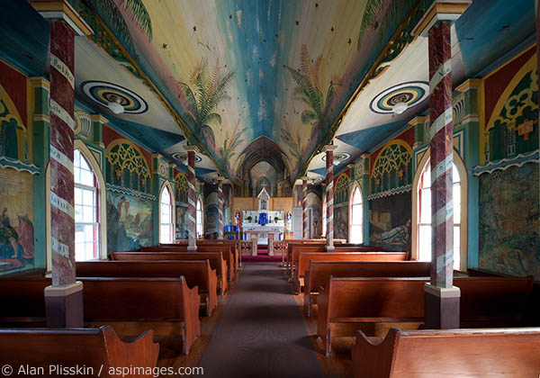 Colorful church in the hills of Hawaii.