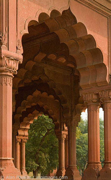 Sculpted arches at the Red Fort in Dehli.